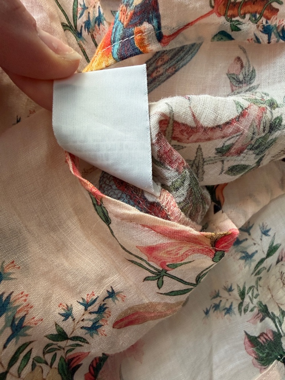 Johnny Was Workshop Floral Peach Midi Dress Embroidered sleeves size XL - Picture 13 of 15